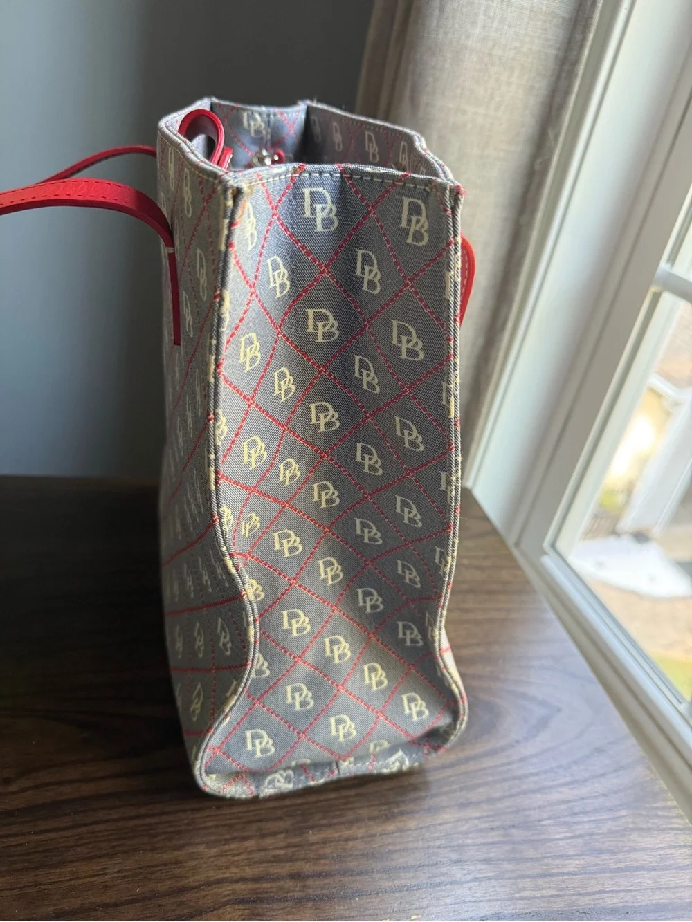 Dooney & Bourke Red Trim Monogram Tote